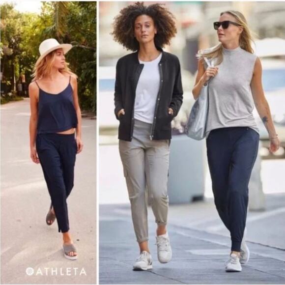 Athleta soho jogger pants navy blue 6 - Picture 2 of 11